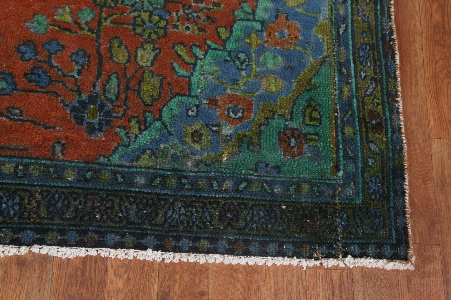 Over-Dyed Wool Hamedan Persian Area Rug 7x9