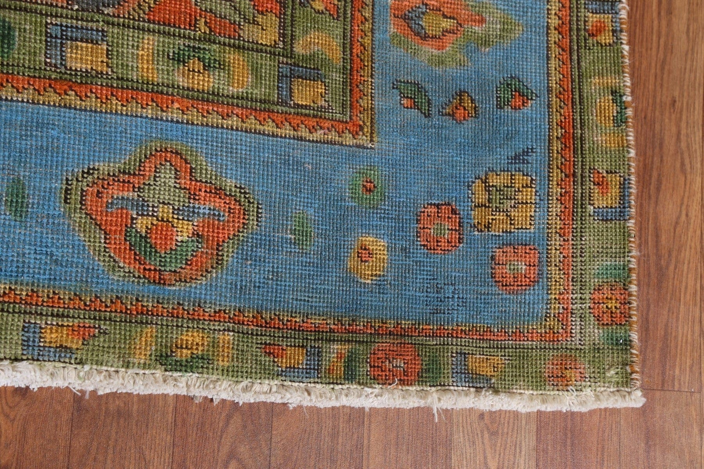 Over-Dyed Floral Tabriz Persian Area Rug 6x9