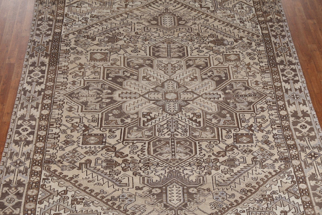 Muted Geometric Heriz Persian Area Rug 8x11