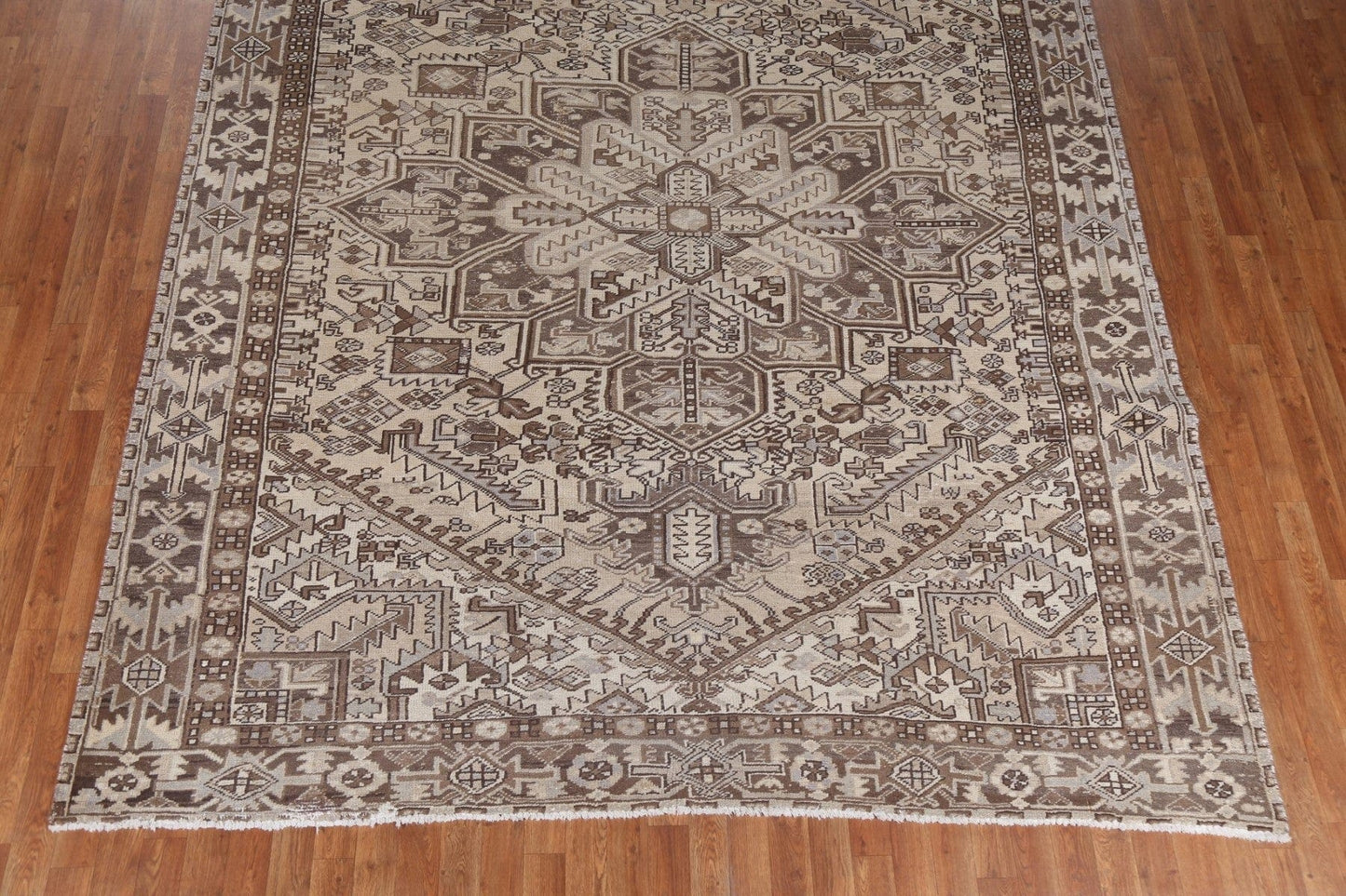 Muted Geometric Heriz Persian Area Rug 8x11