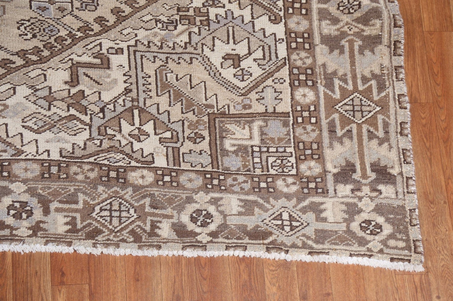 Muted Geometric Heriz Persian Area Rug 8x11