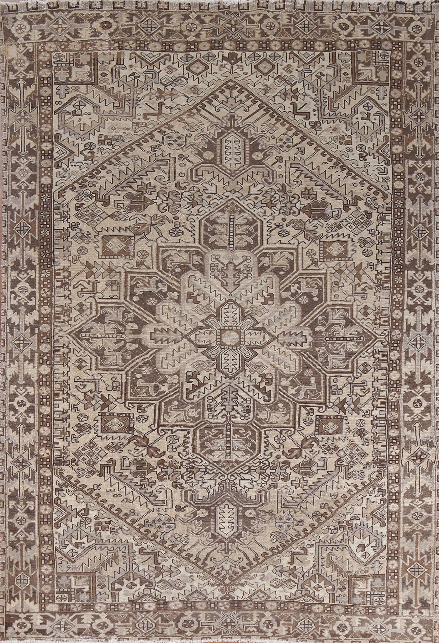 Muted Geometric Heriz Persian Area Rug 8x11