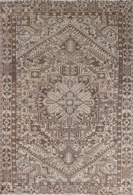 Muted Geometric Heriz Persian Area Rug 8x11