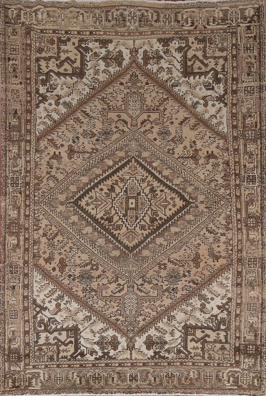 Geometric Heriz Persian Area Rug 7x9