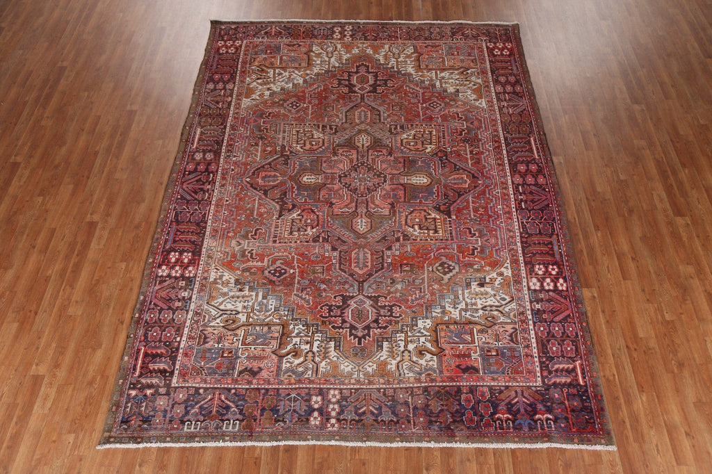 Red Geometric Heriz Persian Area Rug 8x11