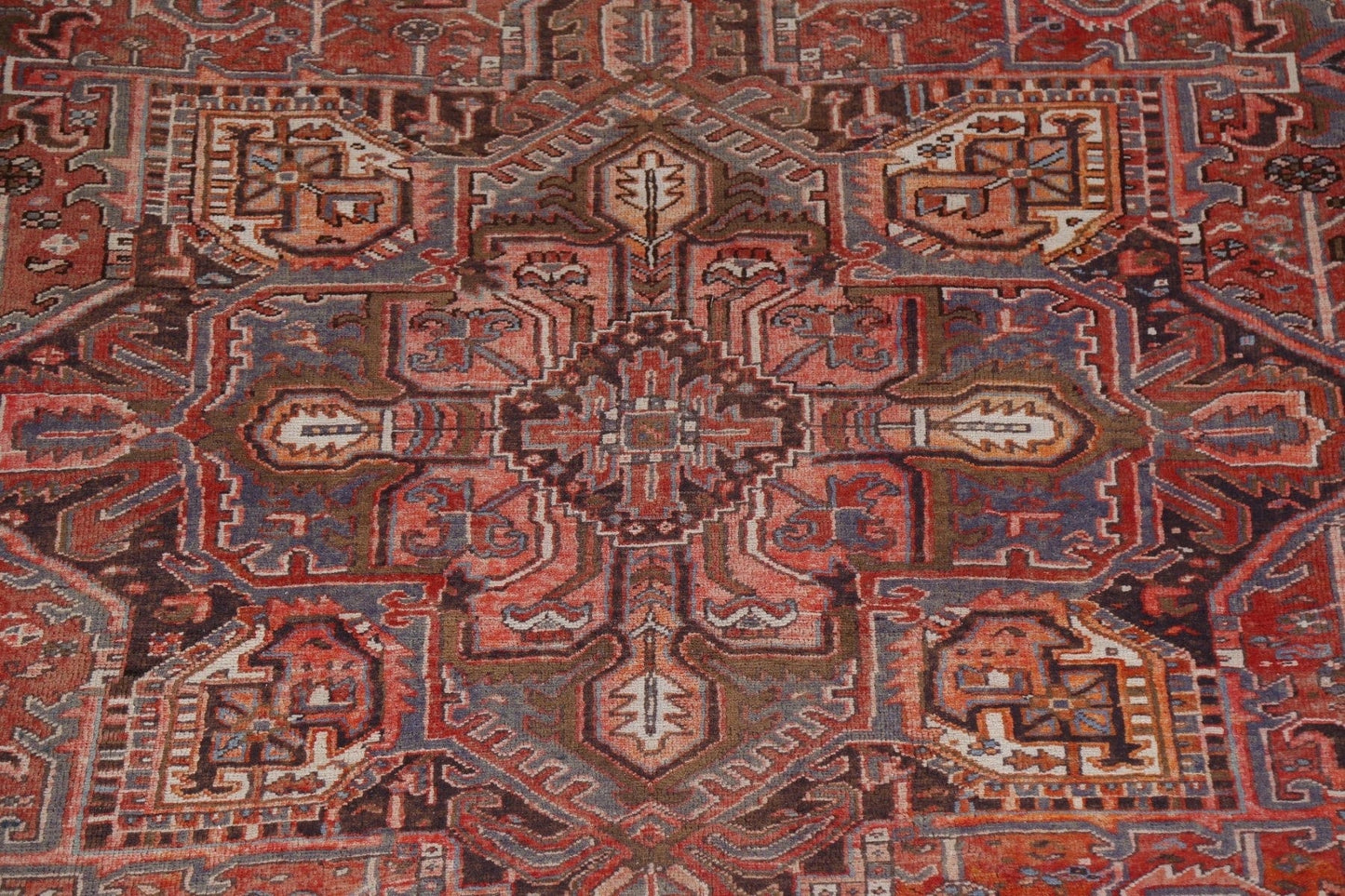 Red Geometric Heriz Persian Area Rug 8x11