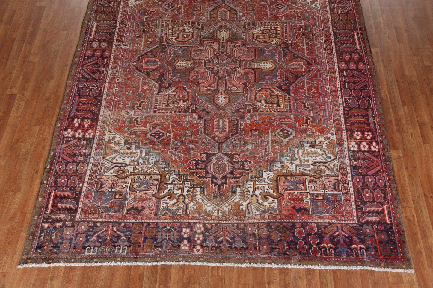 Red Geometric Heriz Persian Area Rug 8x11