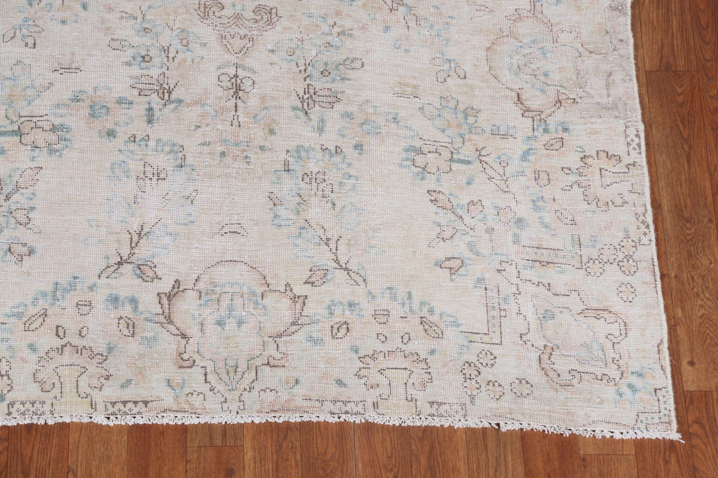 Floral Distressed Kerman Persian Area Rug 4x7