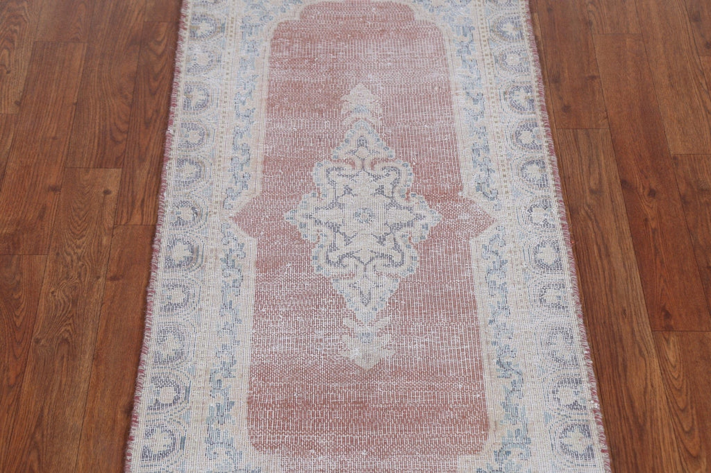 Geometric Distressed Kerman Persian Area Rug 2x4