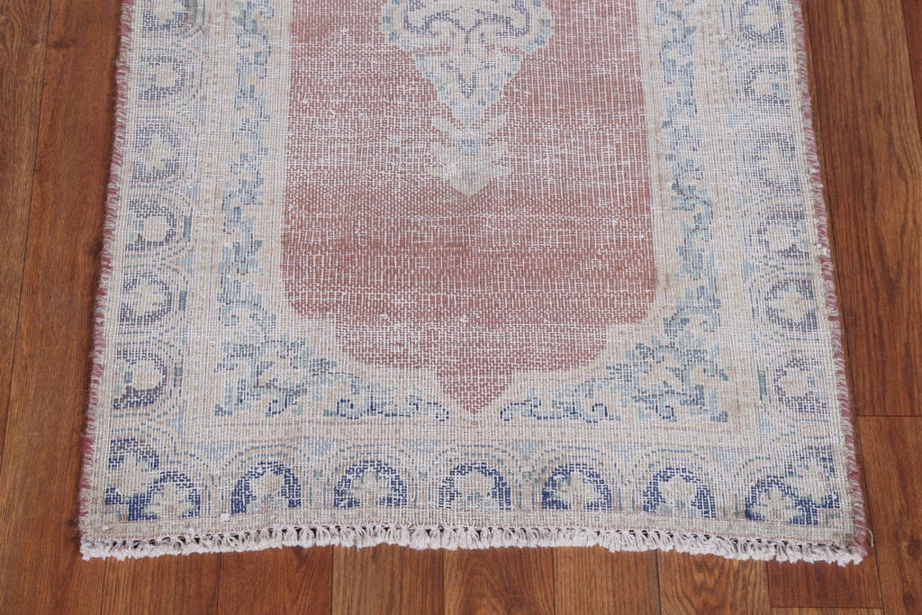 Geometric Distressed Kerman Persian Area Rug 2x4