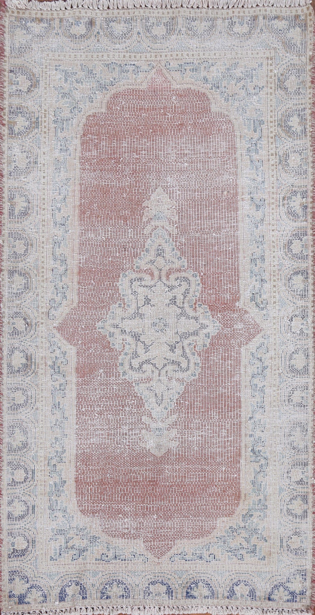 Geometric Distressed Kerman Persian Area Rug 2x4