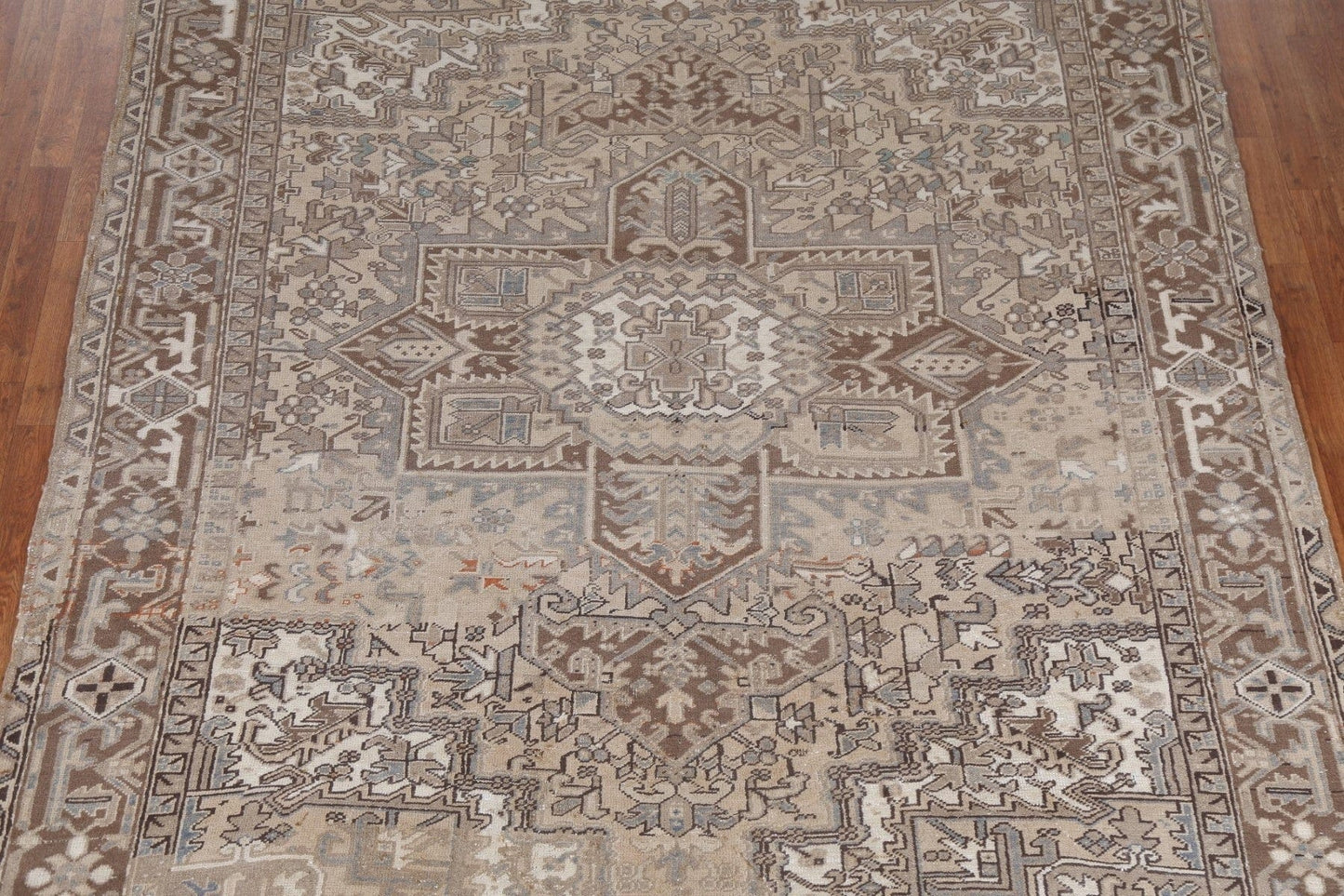 Vintage Geometric Heriz Persian Area Rug 8x10