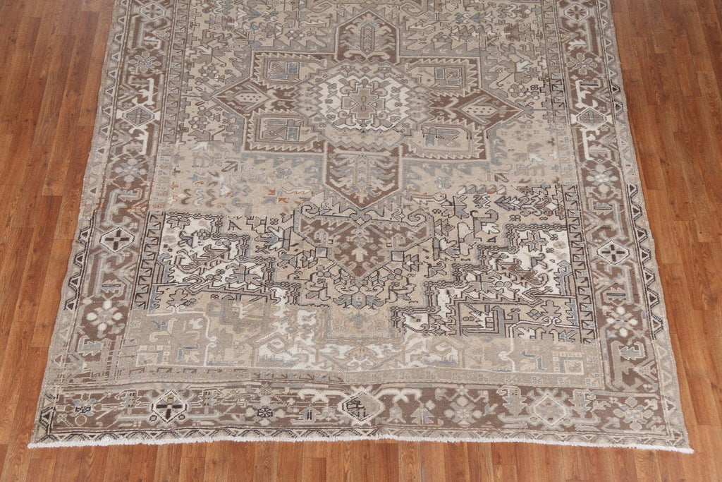 Vintage Geometric Heriz Persian Area Rug 8x10