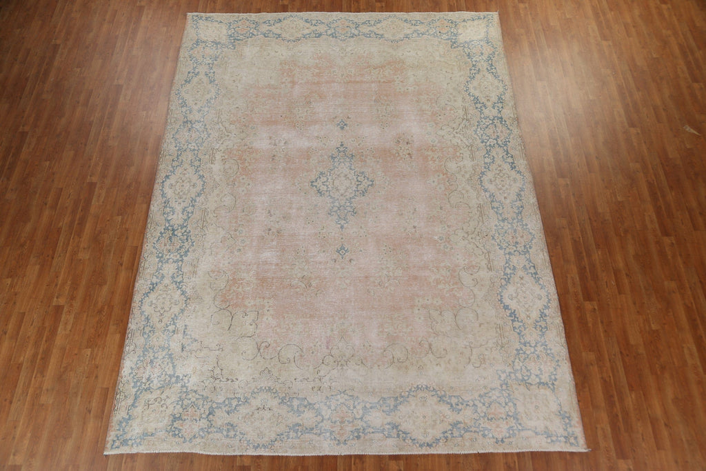 Antique Distressed Kerman Persian Area Rug 9x12