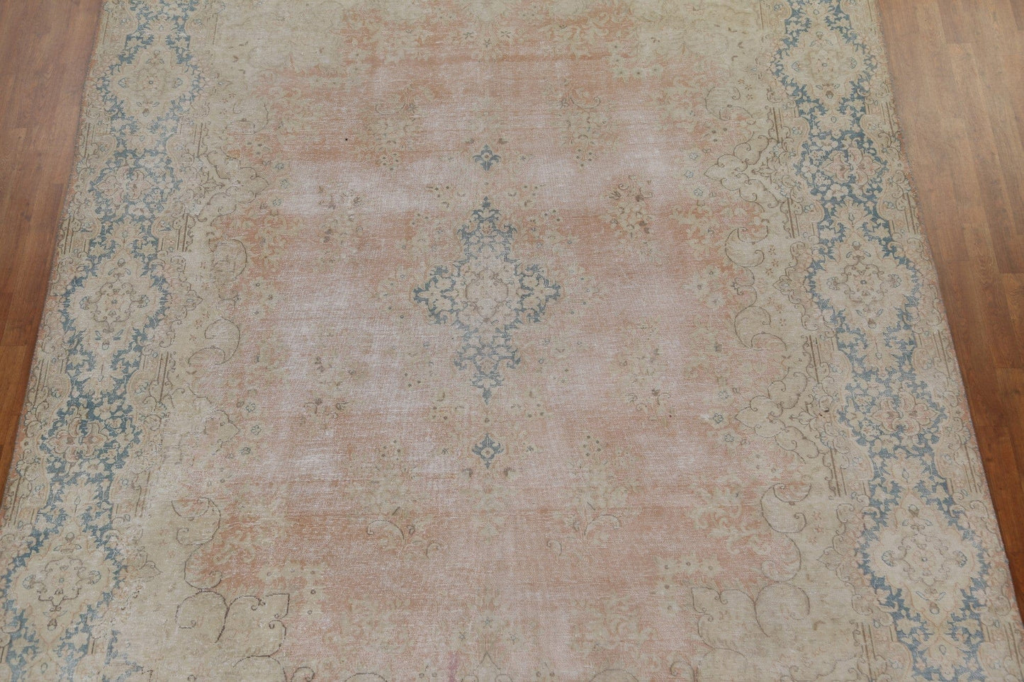 Antique Distressed Kerman Persian Area Rug 9x12