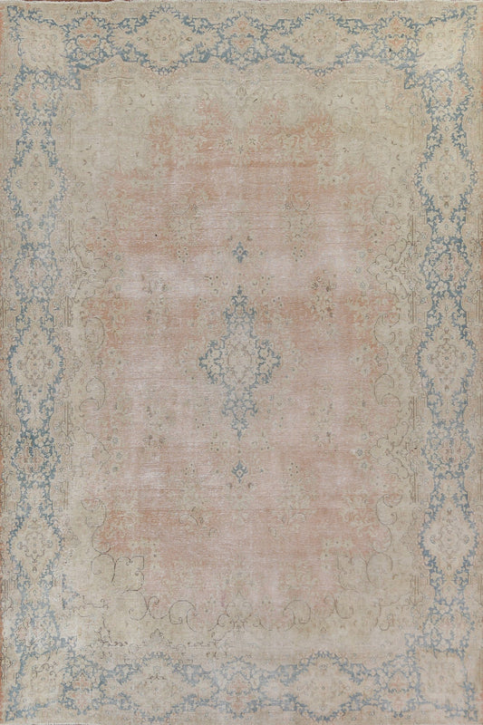 Antique Distressed Kerman Persian Area Rug 9x12