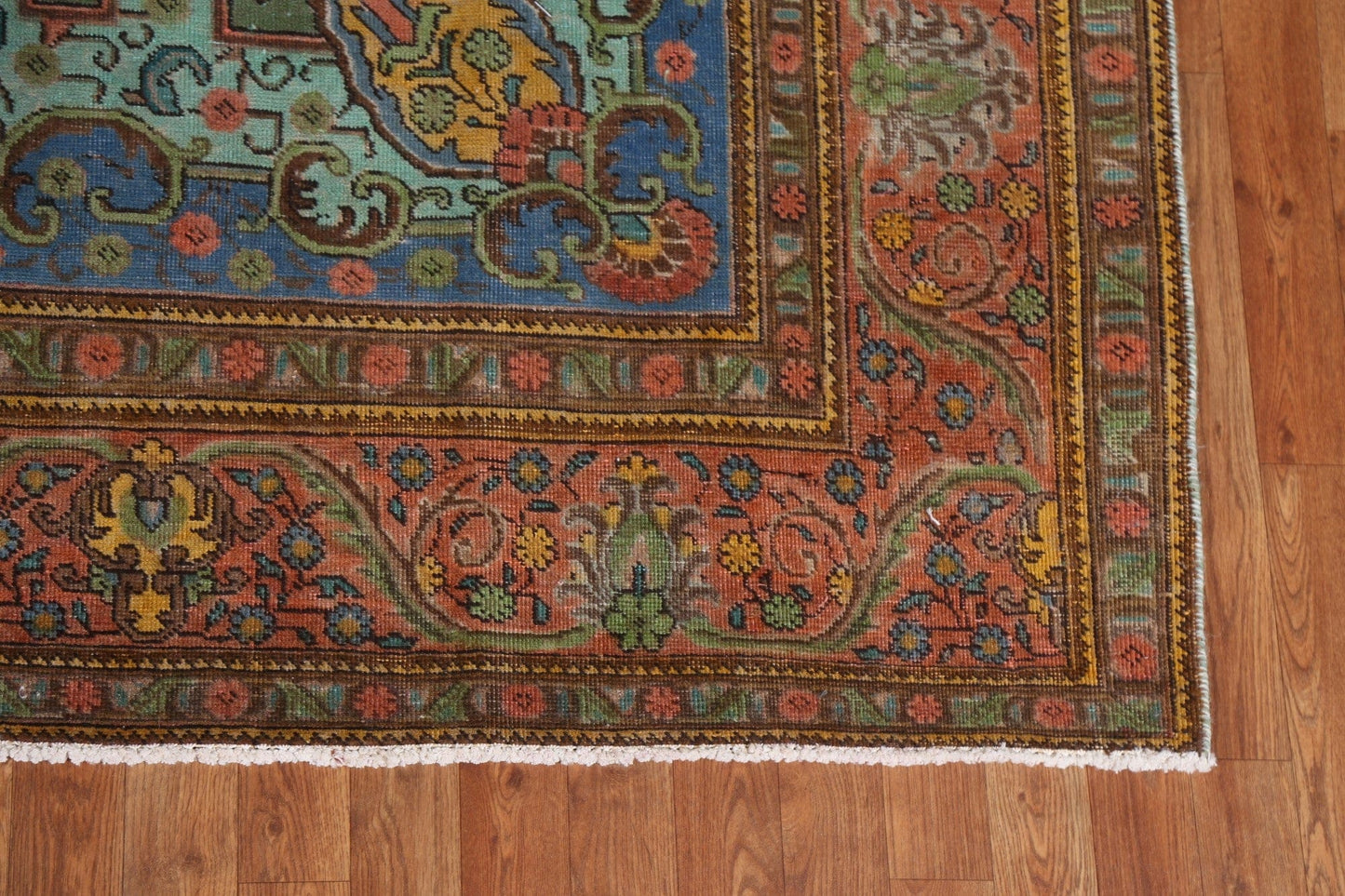 Green Wool Tabriz Persian Area Rug 8x11