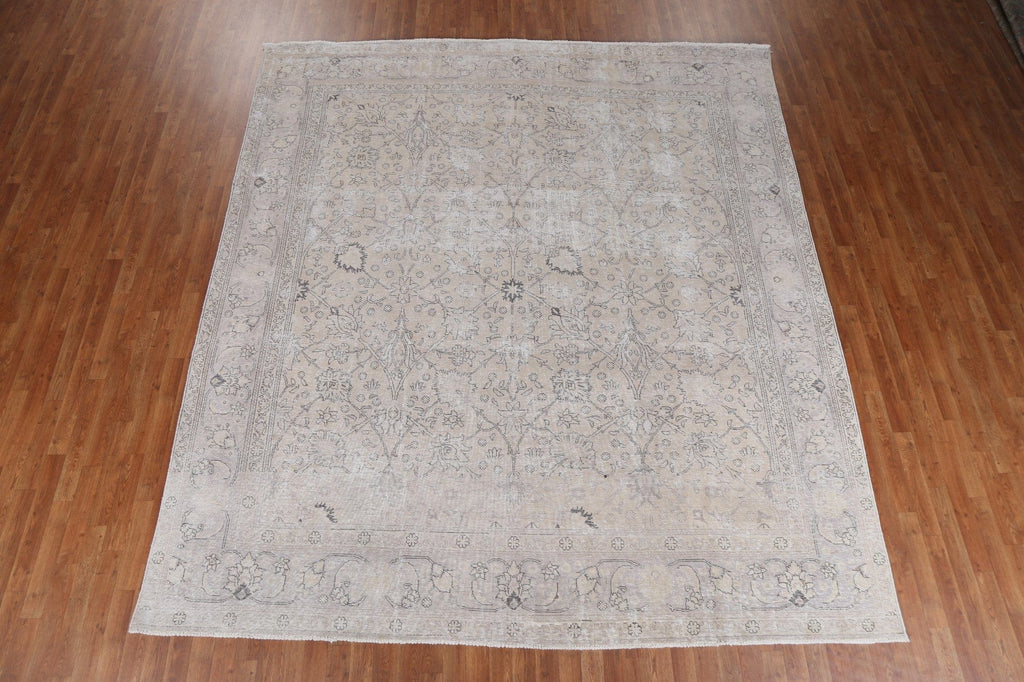 Vintage Wool Tabriz Persian Square Rug 8x8