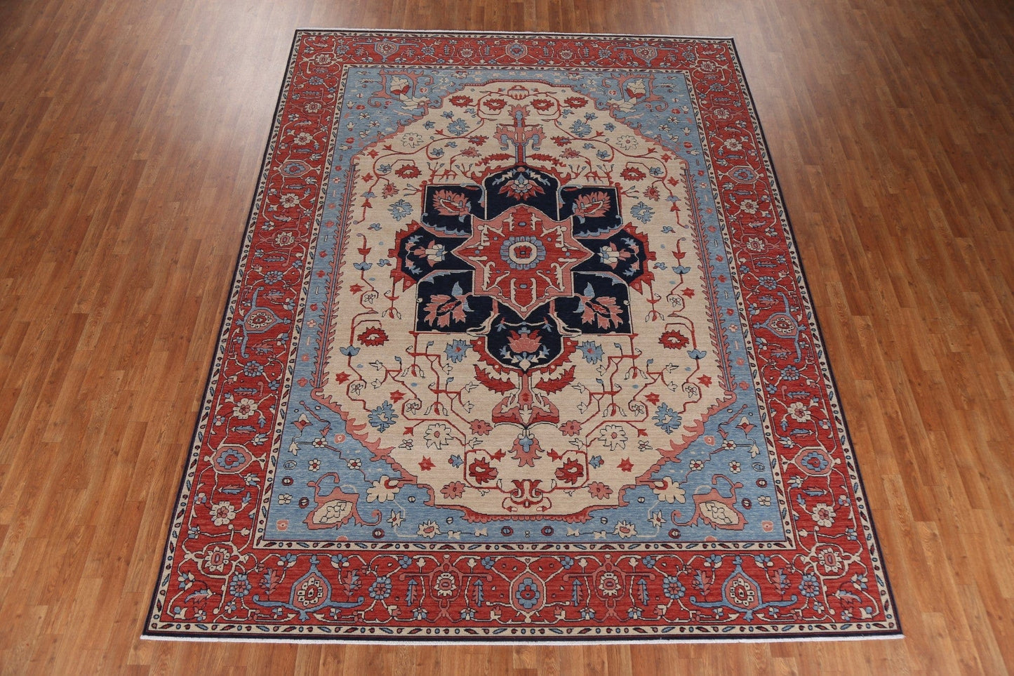 Wool Geometric Heriz Serapi Turkish Area Rug 9x12