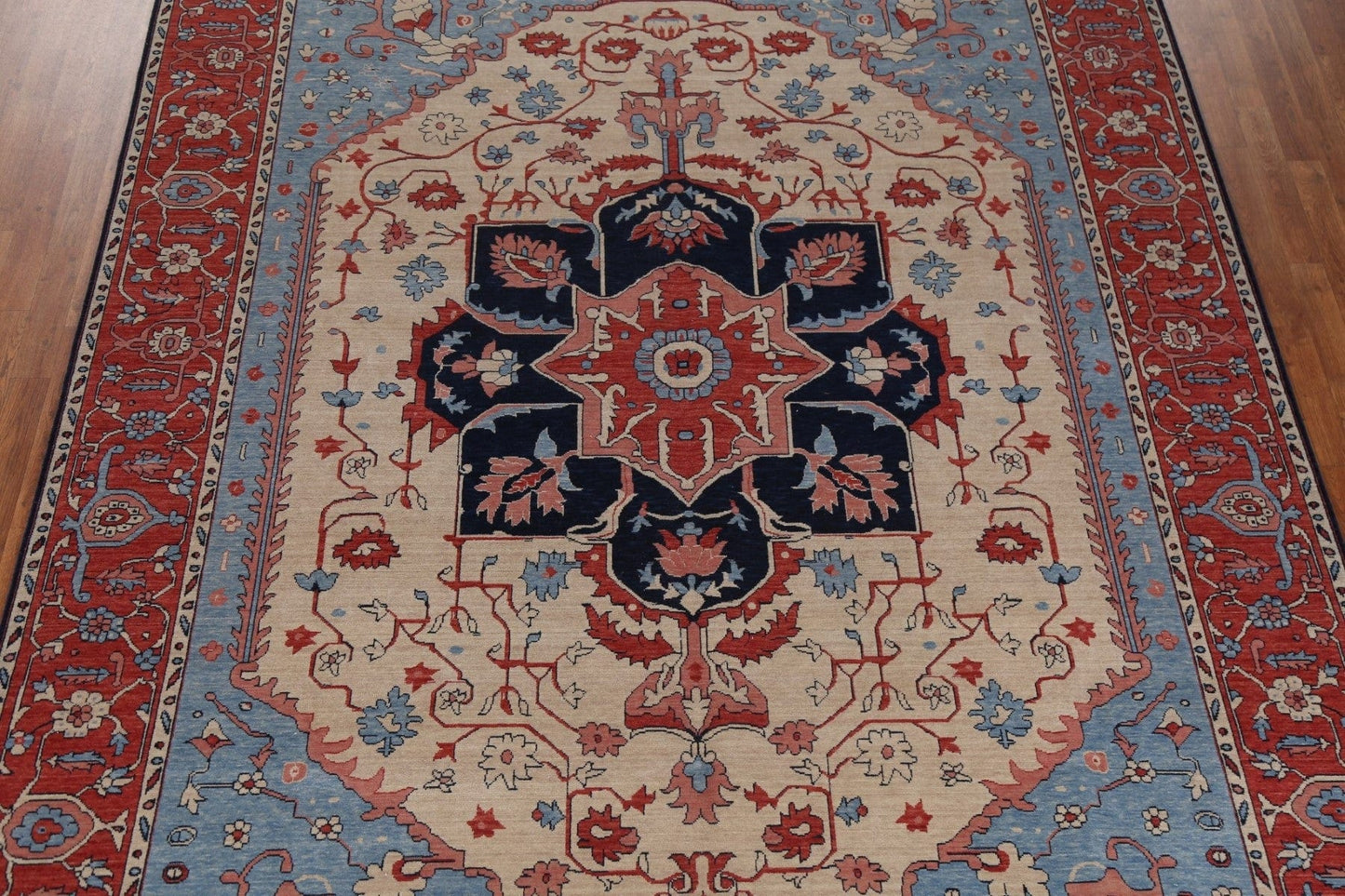 Wool Geometric Heriz Serapi Turkish Area Rug 9x12