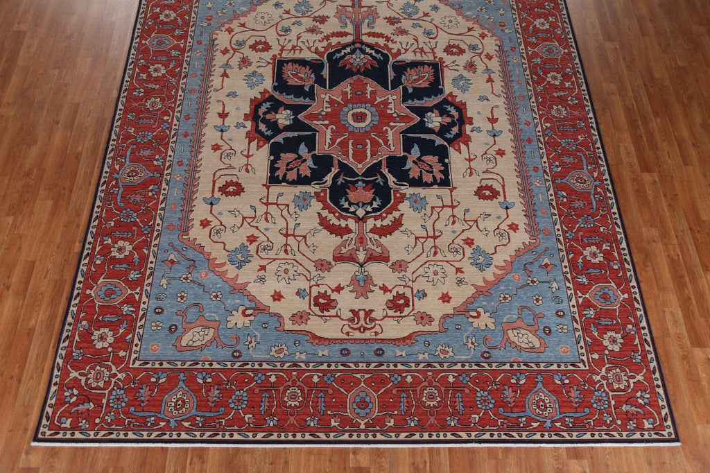 Wool Geometric Heriz Serapi Turkish Area Rug 9x12