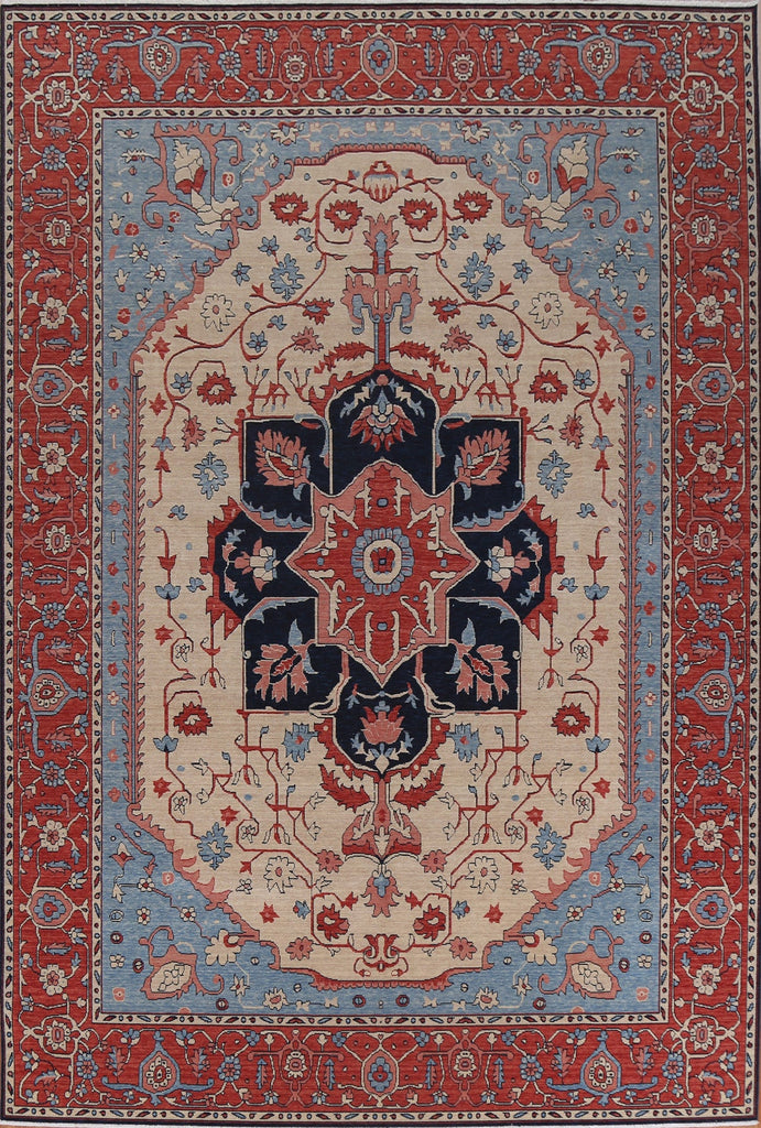 Wool Geometric Heriz Serapi Turkish Area Rug 9x12