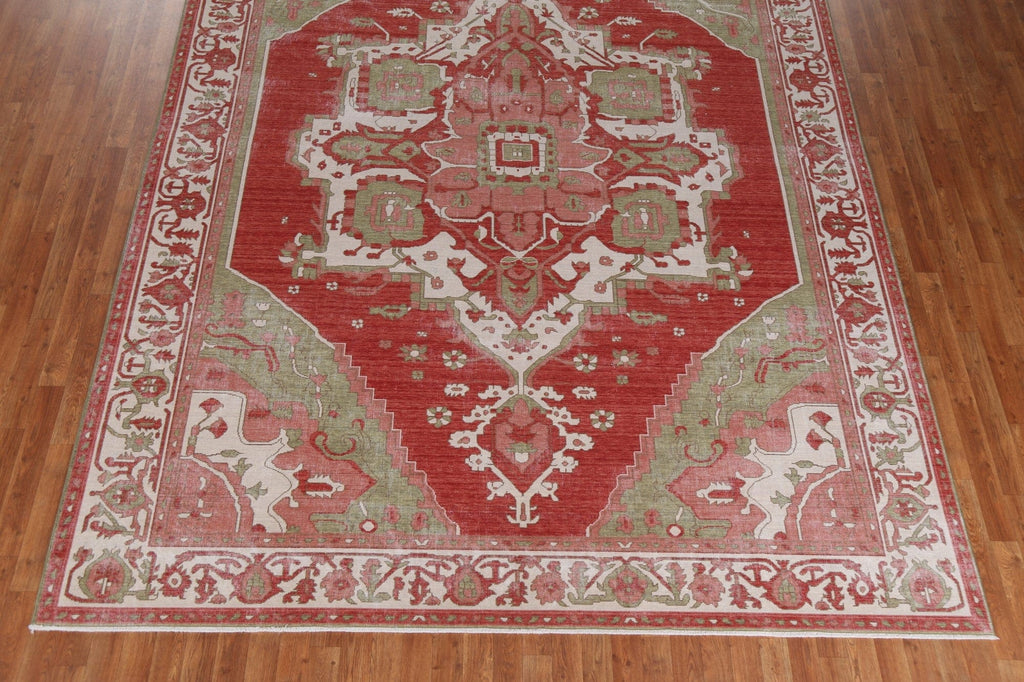 Red/ Ivory Geometric Heriz Serapi Turkish Rug 9x12