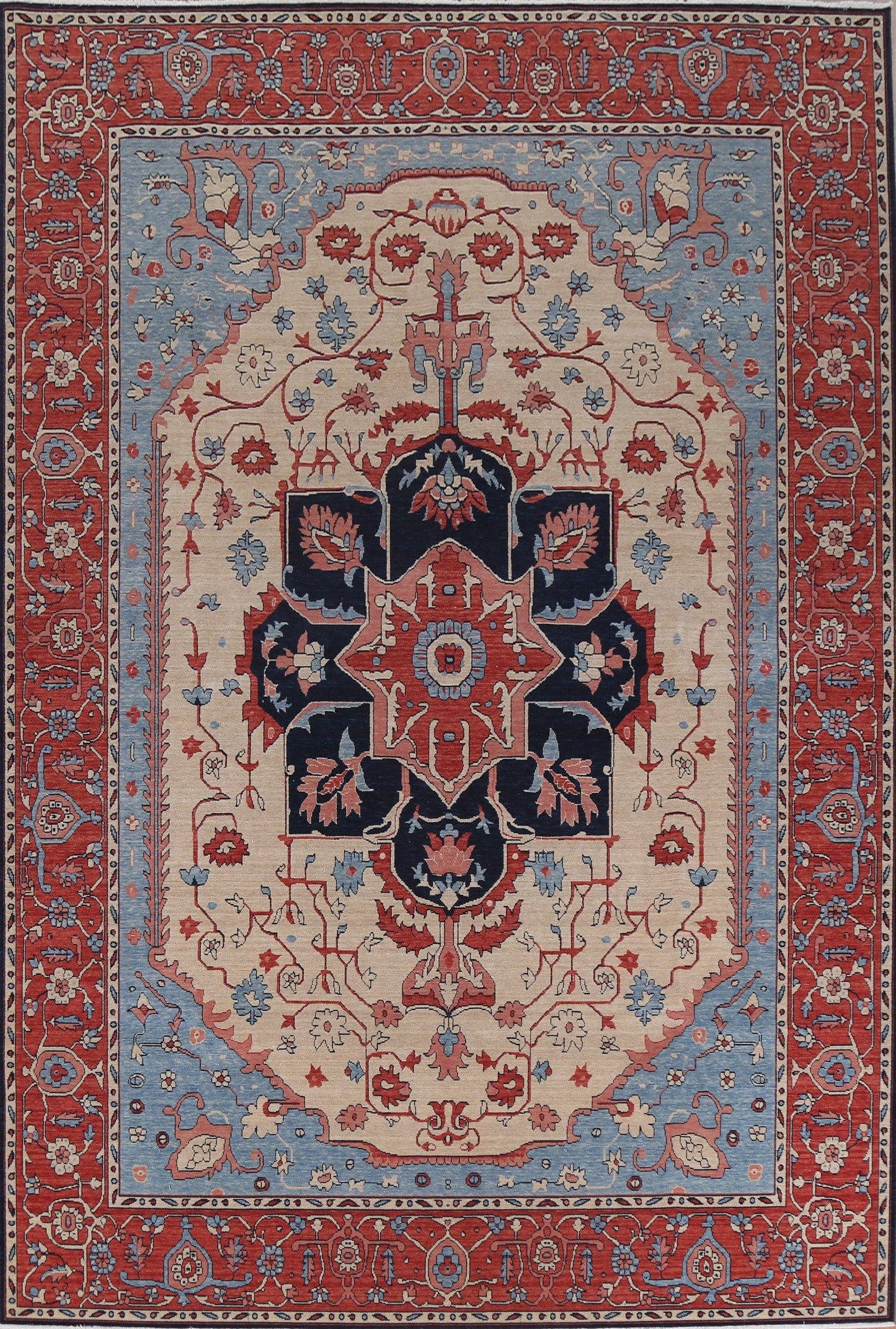 Geometric Heriz Serapi Turkish Area Rug 9x12