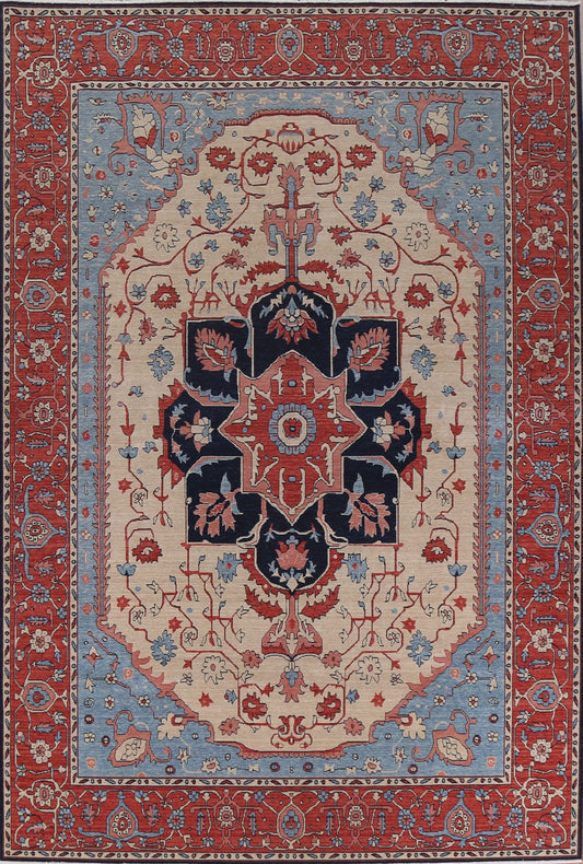 Geometric Heriz Serapi Turkish Area Rug 9x12