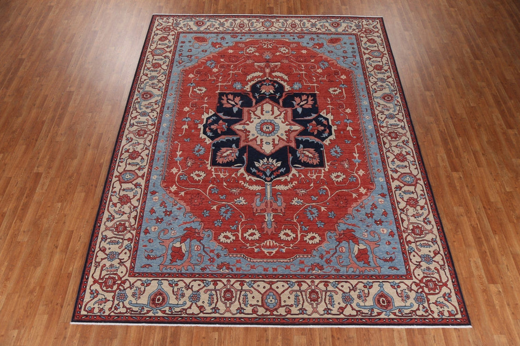 Red Geometric Heriz Serapi Turkish Area Rug 9x12