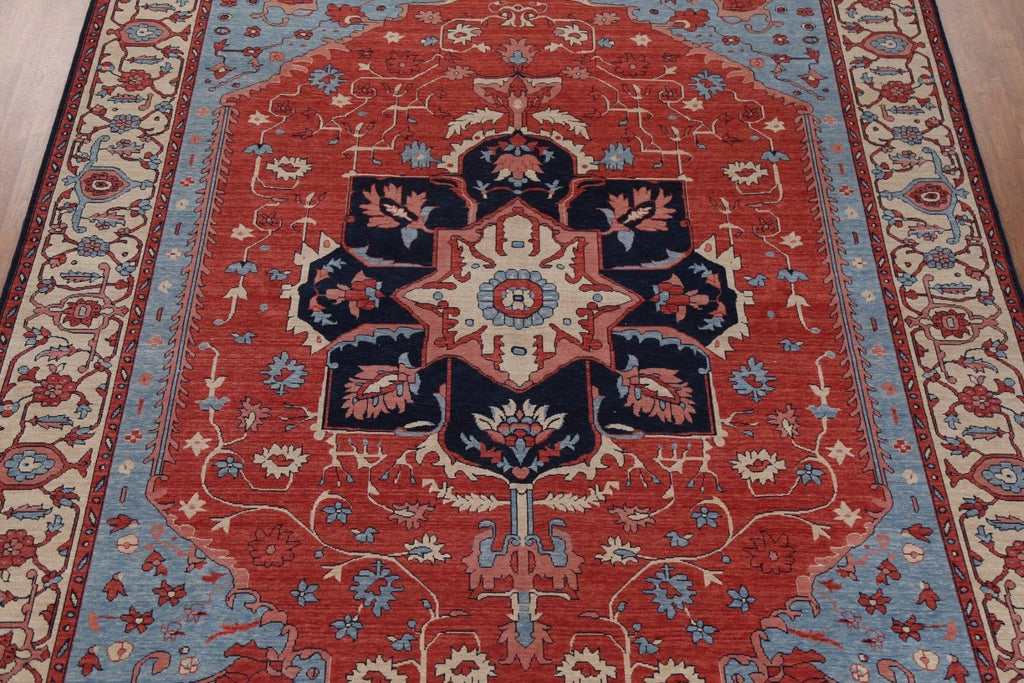 Red Geometric Heriz Serapi Turkish Area Rug 9x12