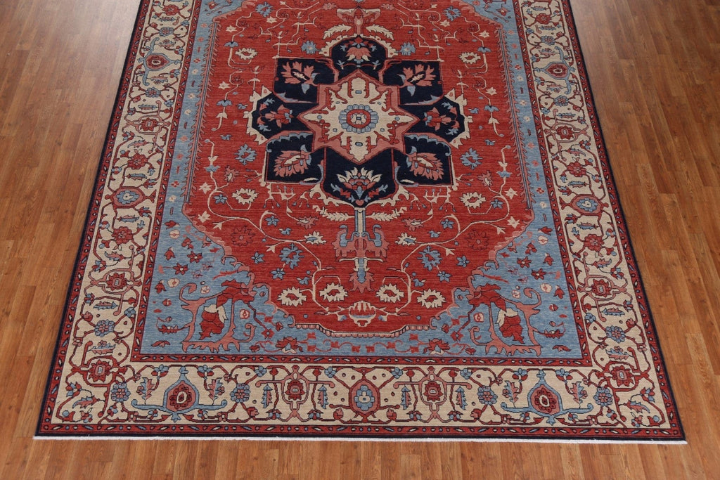 Red Geometric Heriz Serapi Turkish Area Rug 9x12