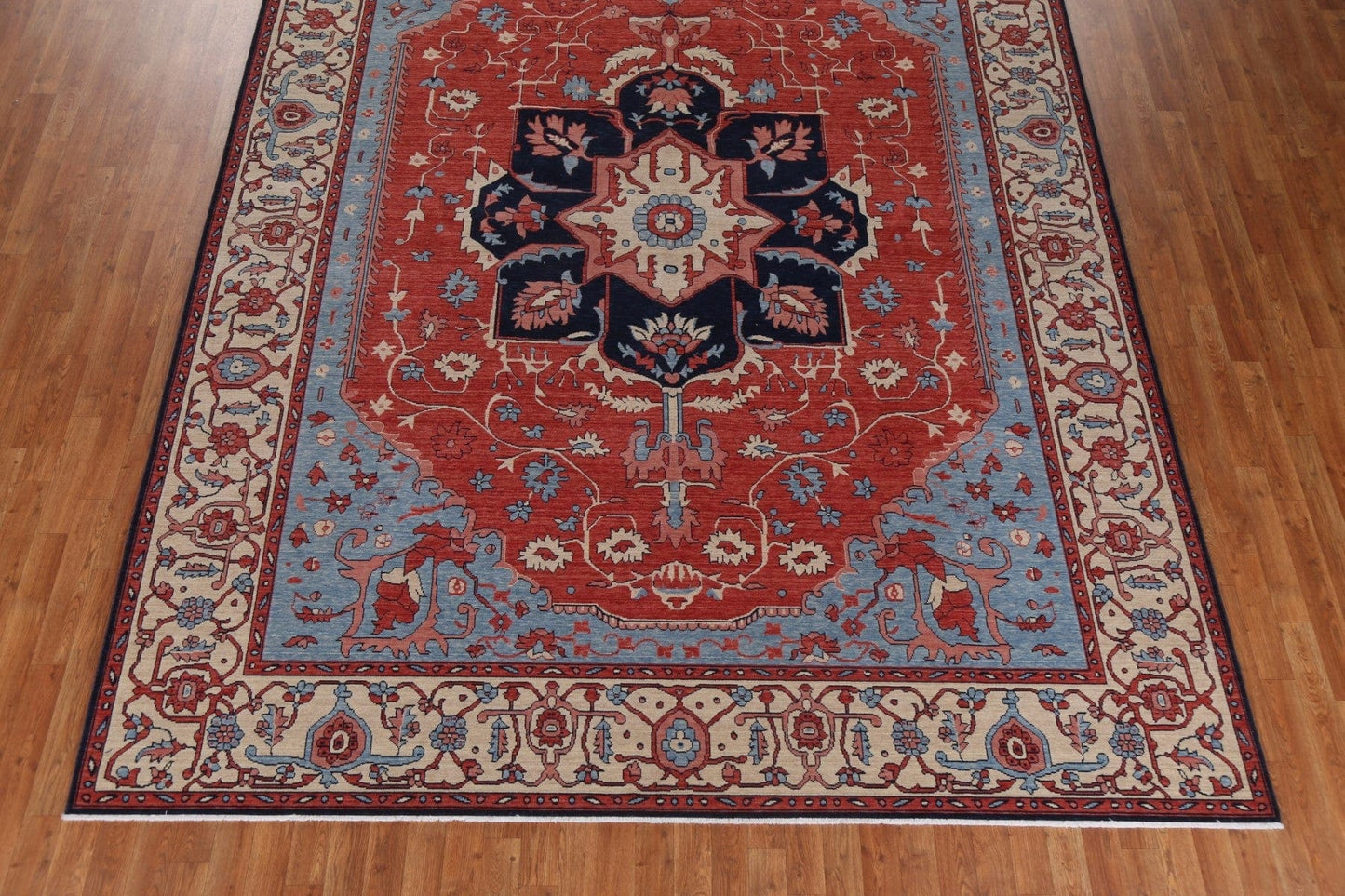 Red Geometric Heriz Serapi Turkish Area Rug 9x12