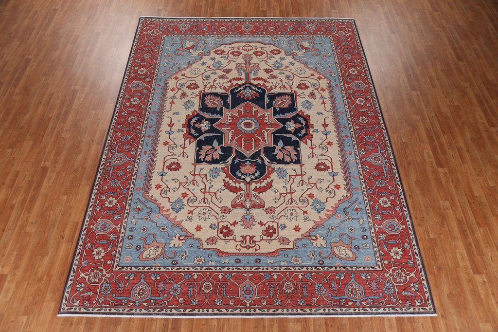 Geometric Heriz Serapi Turkish Wool Rug 9x12