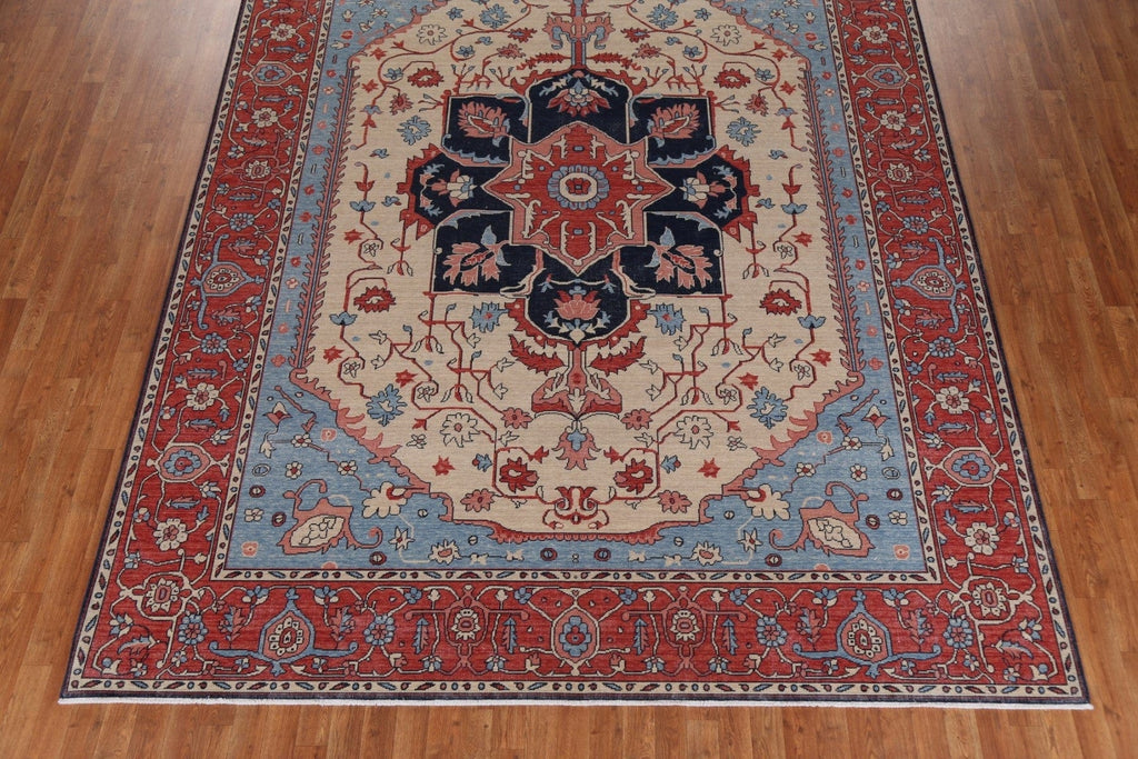 Geometric Heriz Serapi Turkish Wool Rug 9x12