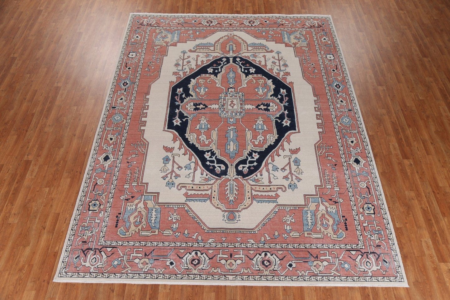 Geometric Heriz Serapi Turkish Wool Rug 9x12