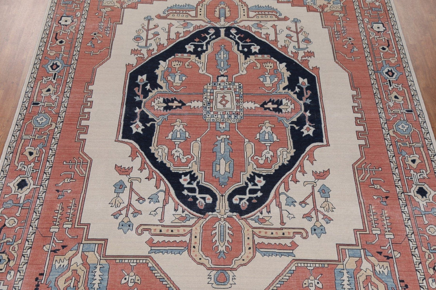 Geometric Heriz Serapi Turkish Wool Rug 9x12