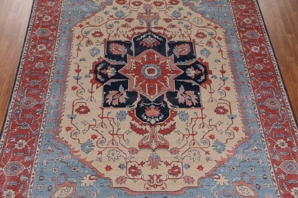 Geometric Heriz Serapi Turkish Area Rug 9x12