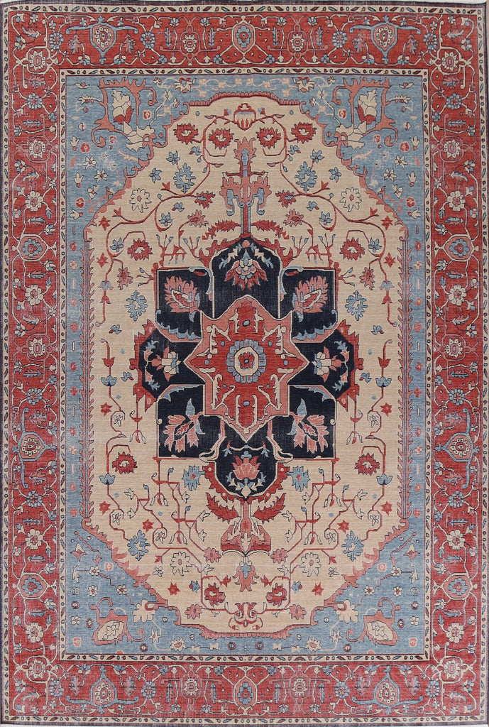 Geometric Heriz Serapi Turkish Area Rug 9x12