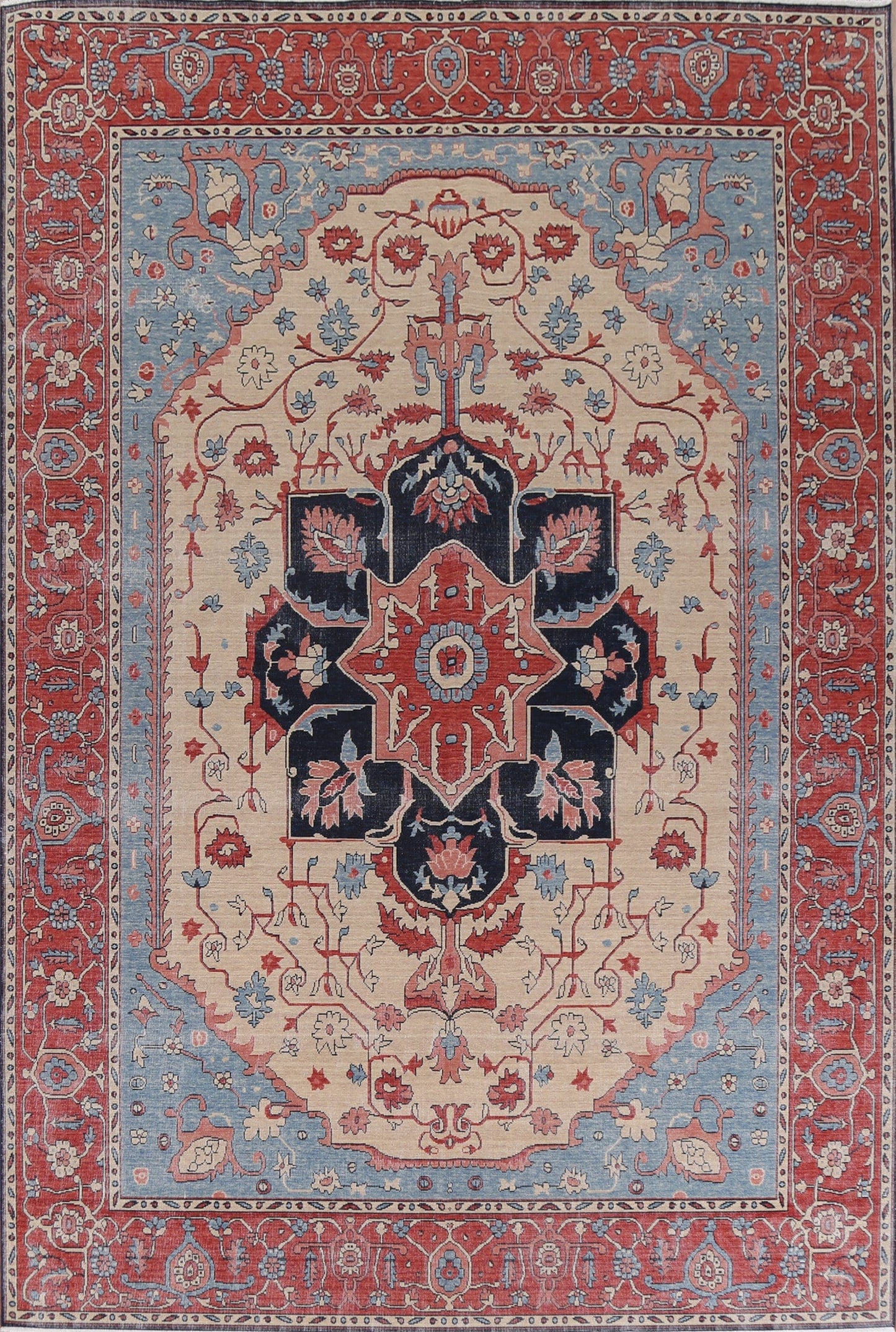 Geometric Heriz Serapi Turkish Area Rug 9x12