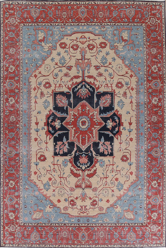 Geometric Heriz Serapi Turkish Area Rug 9x12