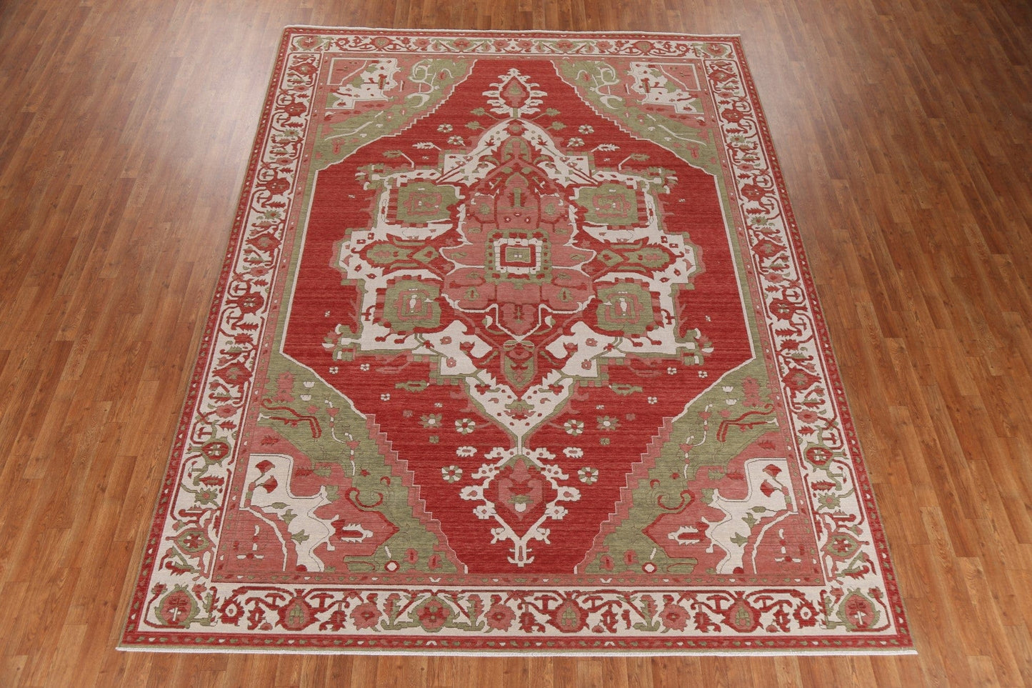 Geometric Heriz Serapi Turkish Wool Rug 9x12