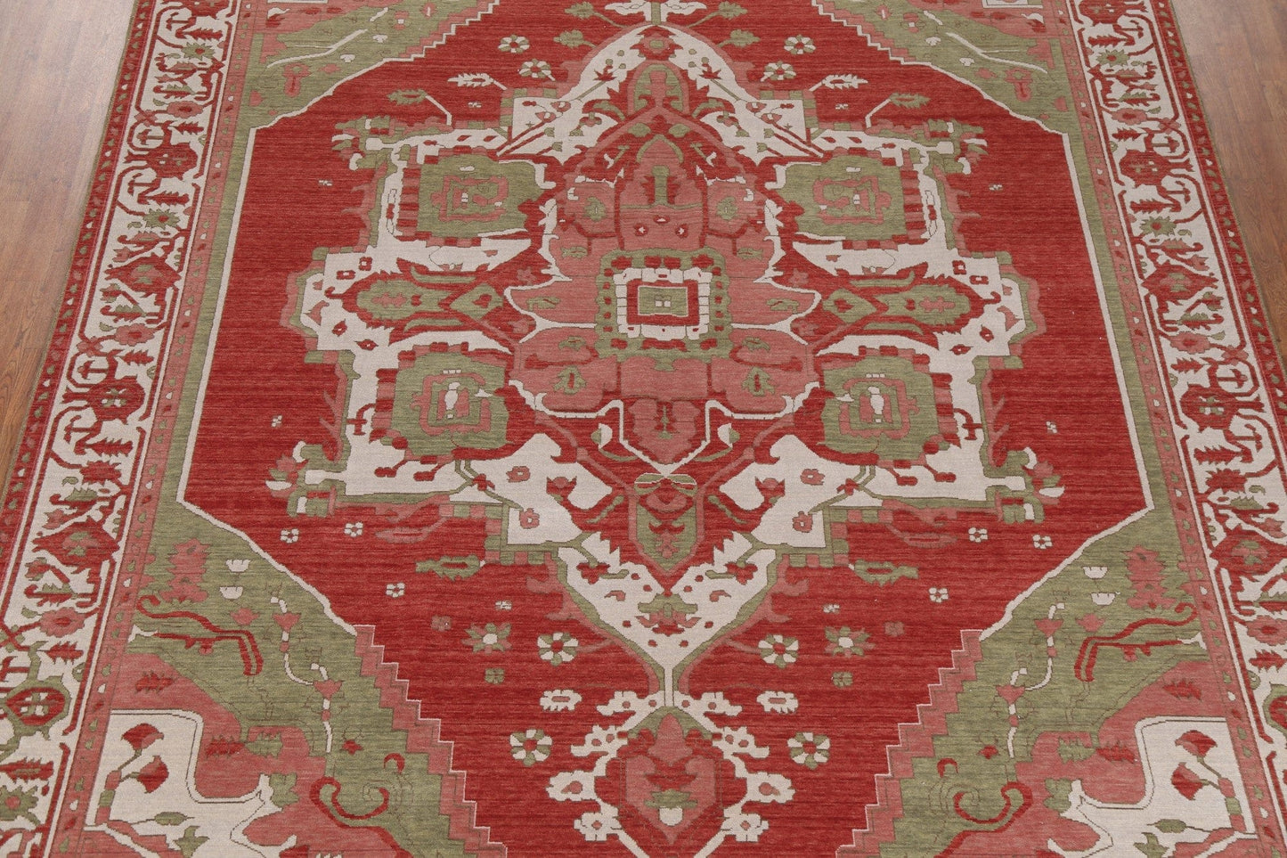 Geometric Heriz Serapi Turkish Wool Rug 9x12