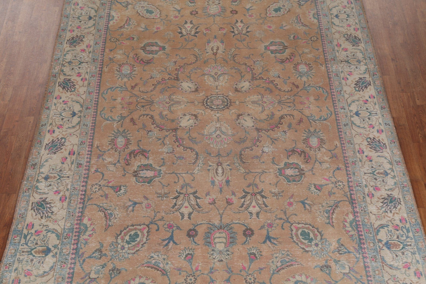 Overdyed Floral Tabriz Persian Wool Rug 7x10