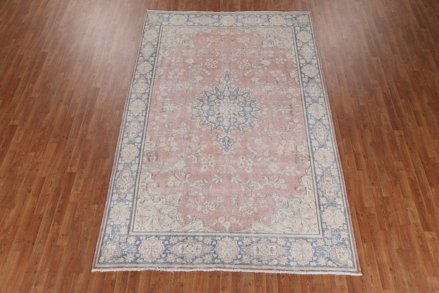 Muted Floral Kerman Persian Area Rug 7x10