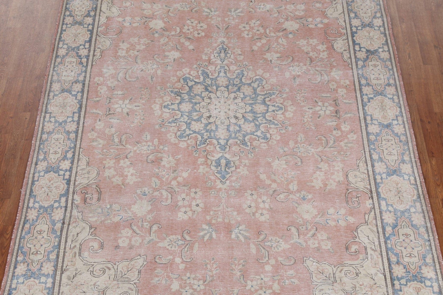 Muted Floral Kerman Persian Area Rug 7x10