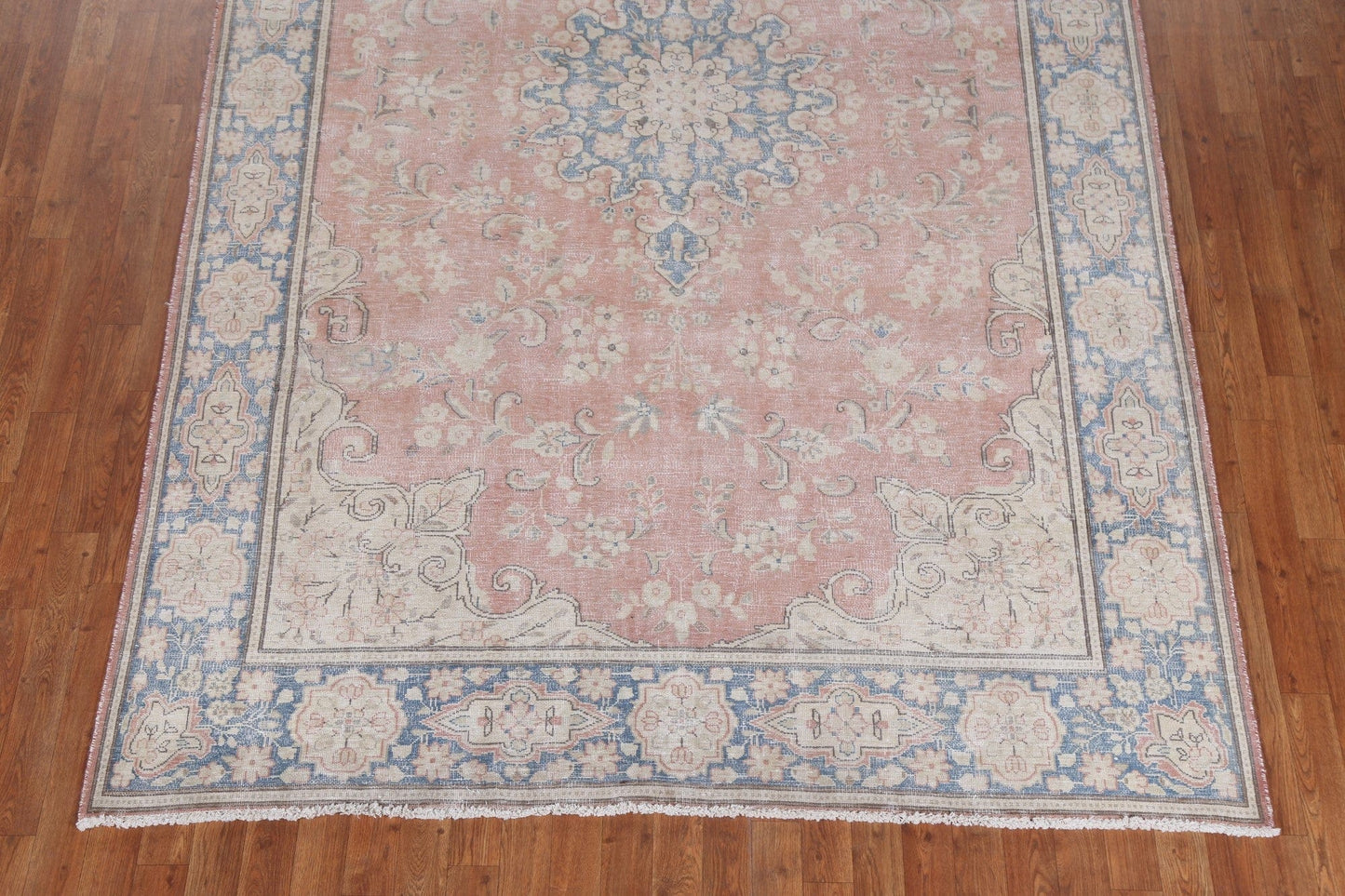 Muted Floral Kerman Persian Area Rug 7x10