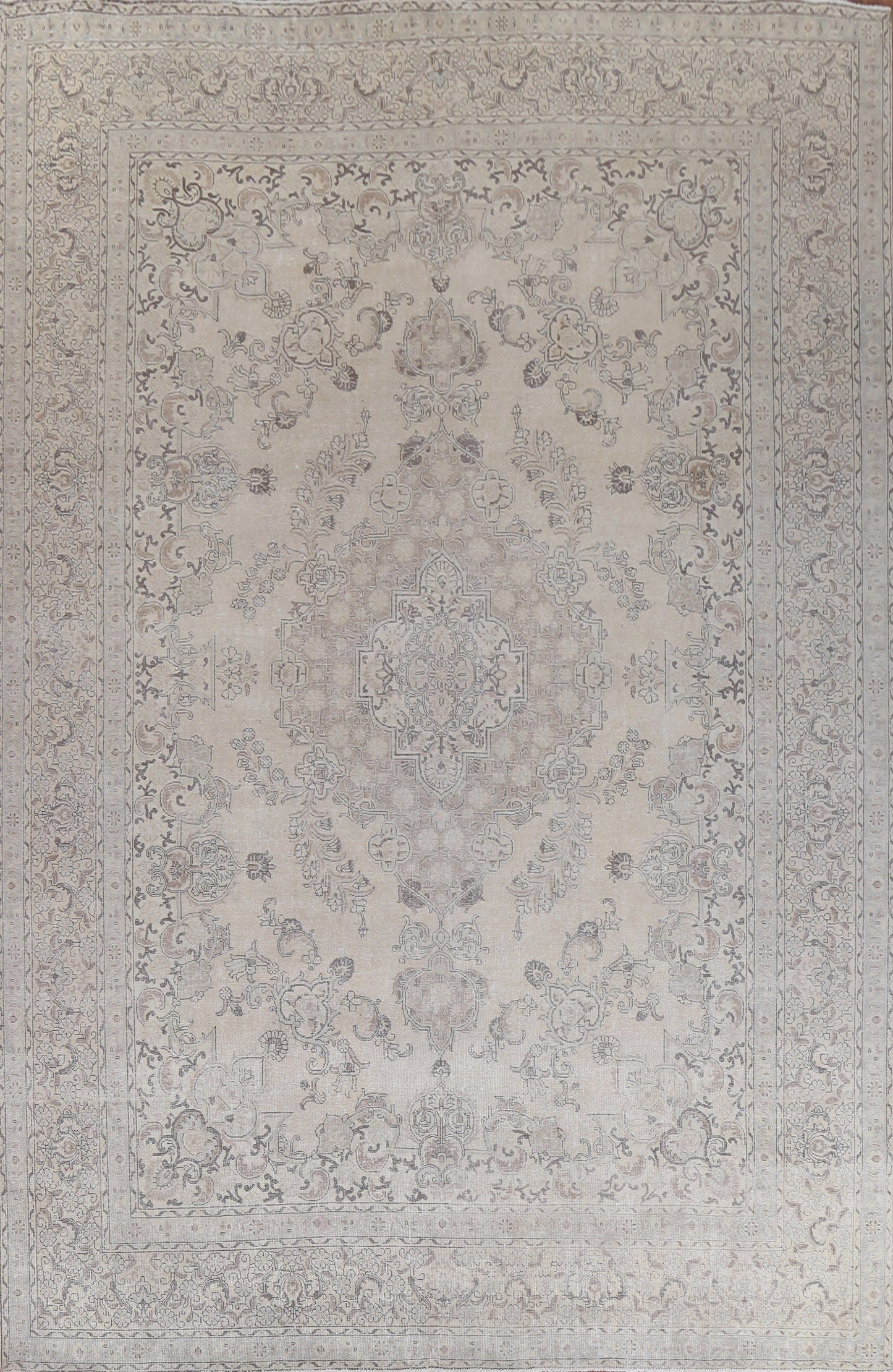 Muted Geometric Tabriz Large Persian Rug 11x15