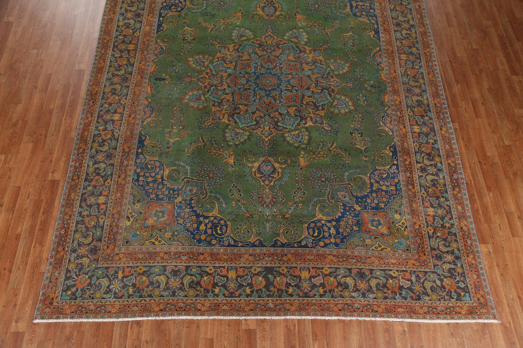 Over-Dyed Floral Tabriz Persian Wool Rug 9x12