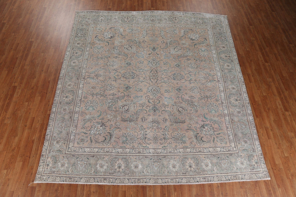 Muted Floral Tabriz Persian Wool Rug 10x11